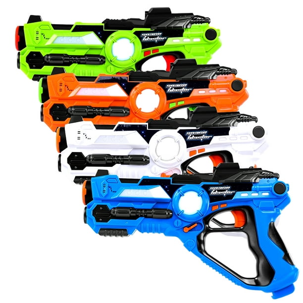 Kids Infrared Gun Blaster Set Strike Laser Tag 4 Multi-Player Pack & Deluxe Carry Case